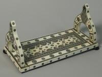 A late 19thC Anglo-Indian Vizagapatam pattern style adjustable book rack