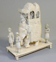 A 19th century Indian ivory carving of an elephant