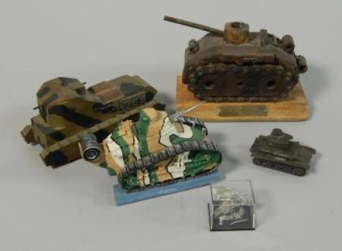 Five items of tank relating memorabilia