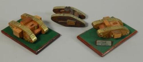 A pair of late 20thC models of the First World War Little Willie tank