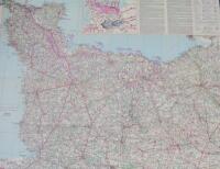 A reproduction map depicting the sites of the D-Day landings etc. to include information regarding t