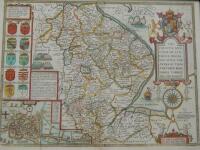 After Hondius. A 17thC map of the County and City of Lincolnshire