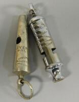 Two Dowler plated Police whistles