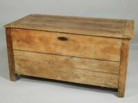 A 19thC Continental chestnut plank chest