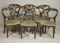 A set of eight Victorian style mahogany balloon back dining chairs