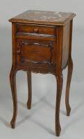 A late 19thC / early 20thC French mahogany bedside cabinet