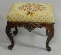 A Victorian rosewood foot stool