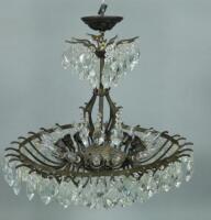 An Edwardian style patenated brass chandelier