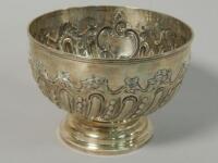 A late Victorian silver rose bowl