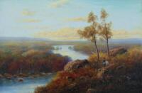 Edmund John Niemann (1813-1876). River landscape with figures