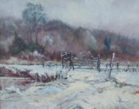 Trevor Tanser (20thC). Snow at Milton Ferry