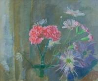 R Long (20thC). Floral Study