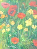 Pamela Scott (b.1937). Poppies and flowers