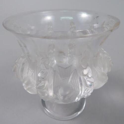 A Lalique Dampierre clear and frosted glass vase