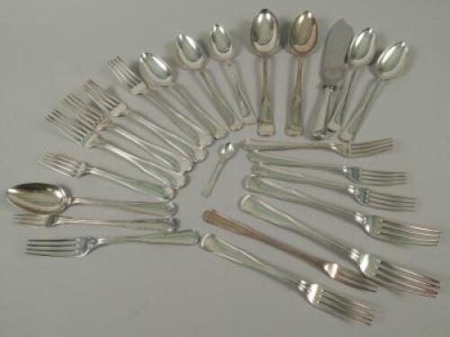 A quantity of Danish white metal flatware