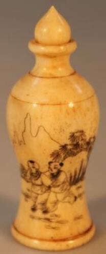 A Chinese bone snuff bottle