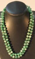 Two Chinese jade bead necklaces