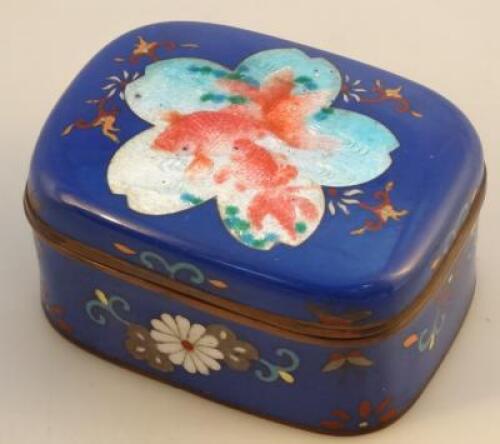 An early 20thC Chinese cloisonne box and cover