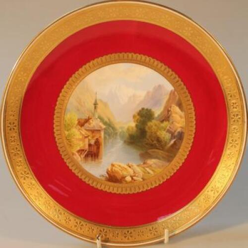 A Mintons cabinet plate painted by James Edwin Dean