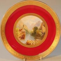 A Mintons cabinet plate painted by James Edwin Dean