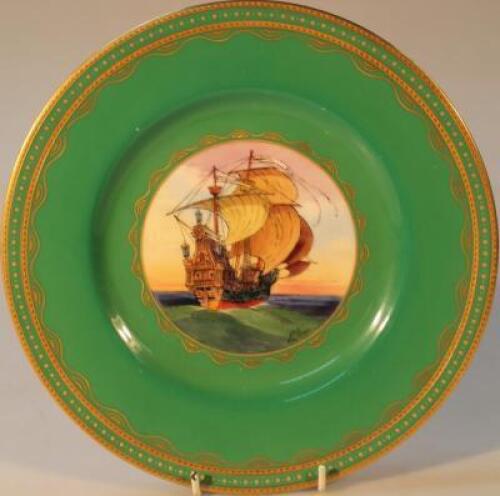 A Mintons cabinet plate painted by James Edwin Dean