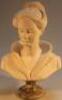 A alabaster style bust of a lady