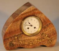 A French Art Deco marble cased mantel clock