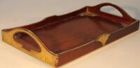 An early 20thC French Art Nouveau mahogany tray