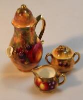 An early 20thC Royal Worcester fruit pattern part service