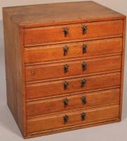 A 19thC oak specimen cabinet