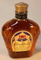 A bottle of Crown Royal Canadian whisky