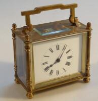 An early 20thC French brass carriage clock