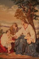 A 19thC needlework of a religious scene