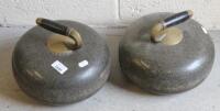 Two early 20thC granite curling stones