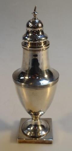 A George III silver sugar caster