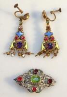 An Edwardian filigree jewellery set