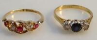 Two various 9ct gold dress rings