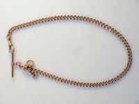 A Victorian 9ct rose gold Albert watch chain