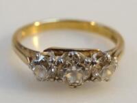 A three stone diamond ring