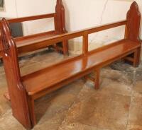 A 19thC and later pitch pine church pew