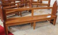 A 19thC and later pitch pine church pew