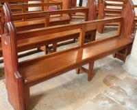 A 19thC and later pitch pine church pew