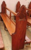 AUCTIONEERS NOTE DIMENSION CHANGED TO 237CM. A 19thC and later pitch pine church pew