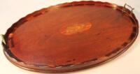 An early 19thC mahogany tea tray