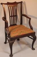 A George III mahogany elbow chair