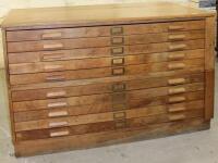 A mid 20thC oak plan chest