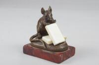 After Clovis-Edmond Masson. A 19thC French bronze sculpture of a mouse eating cheese