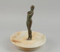 An Art Deco bronze figure of a nude female dancer