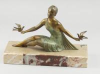 A French Art Deco parcel gilt figure after Balleste