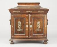 A Victorian rosewood sewing cabinet